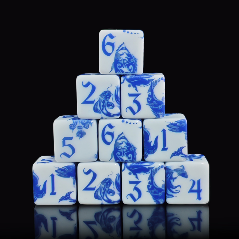 12 dés en porcelaine bleue et  - Board Game Electronic Table avis et prix