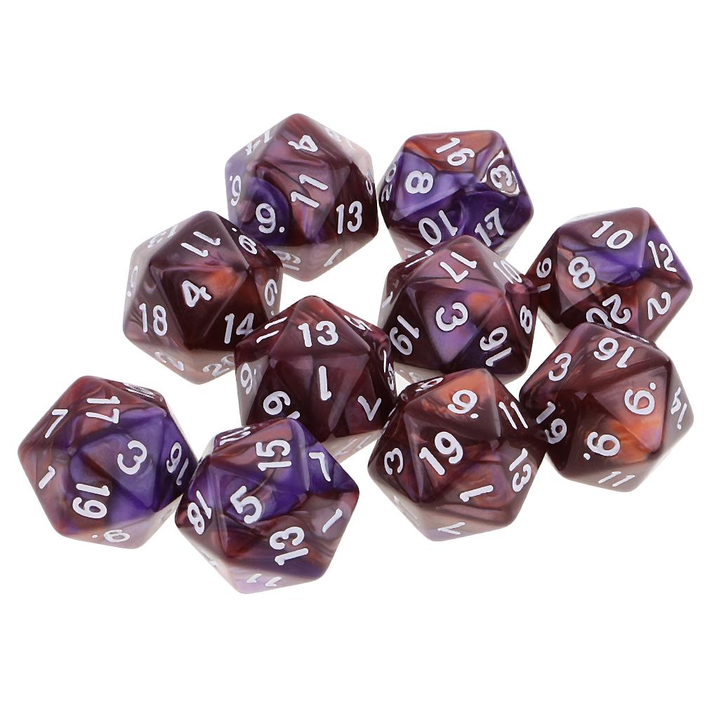 10 pièces dés polyédriques 20  - Board Game Electronic Table avis et prix