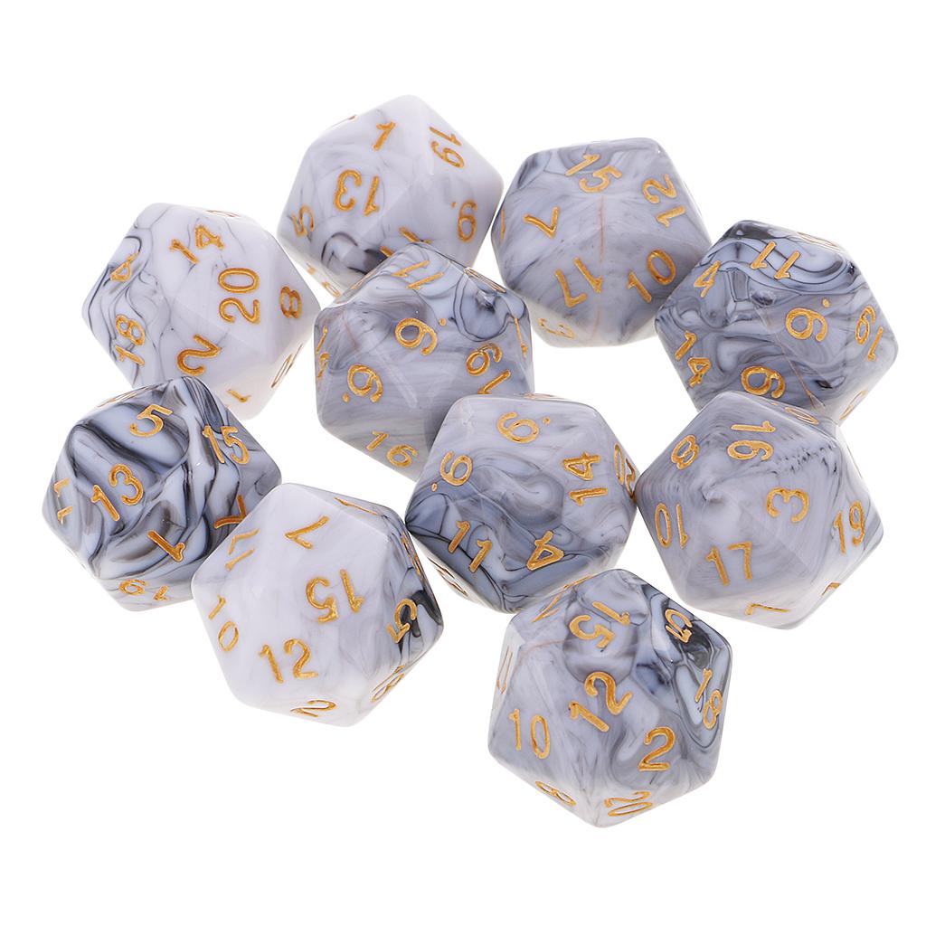 10 pièces dés polyédriques 20  - Board Game Electronic Table avis et prix